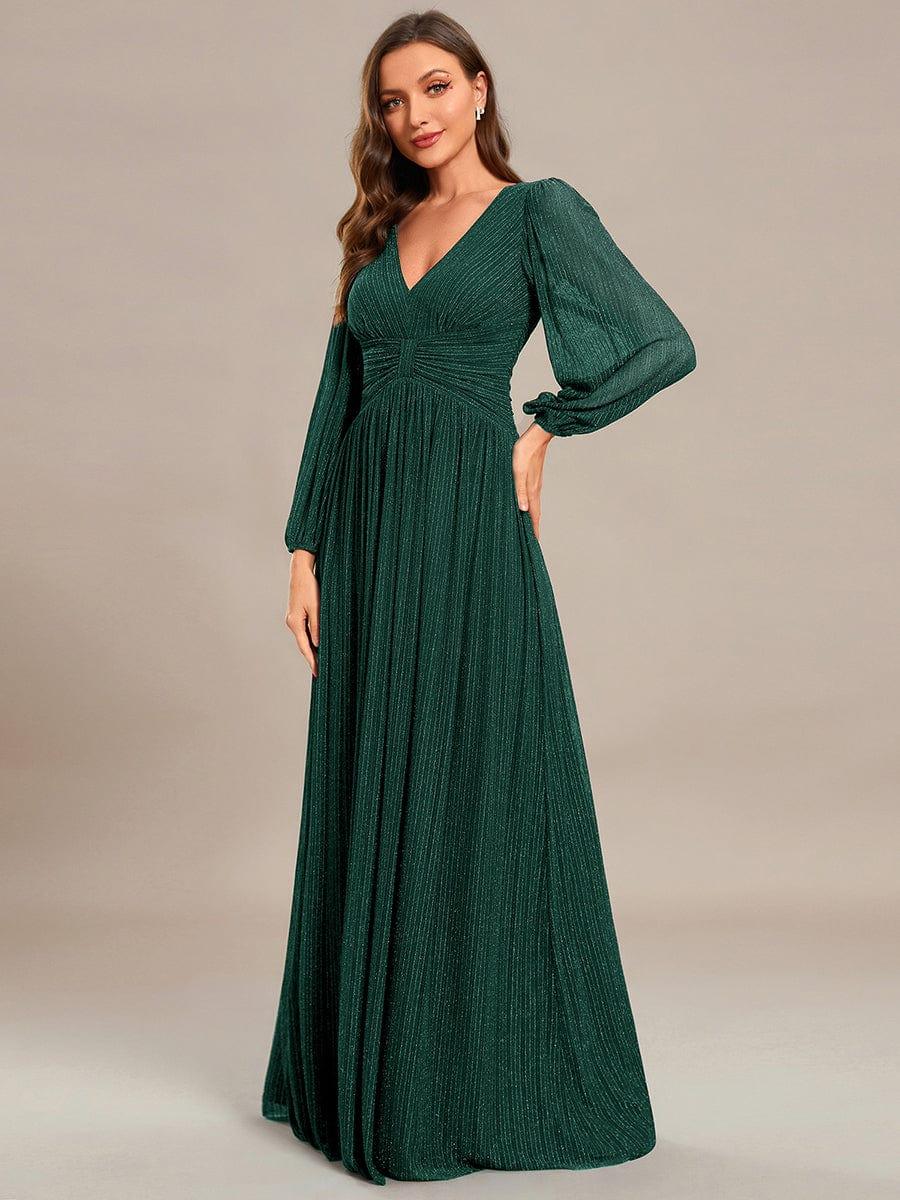 Sierra Sequin Gown - Empire Waist, Lantern Sleeve Formal Dress - photo 3