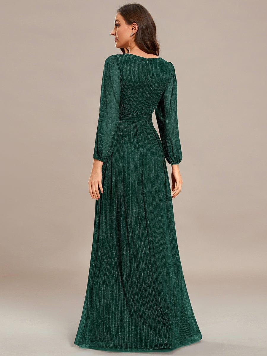 Sierra Sequin Gown - Empire Waist, Lantern Sleeve Formal Dress - photo 4