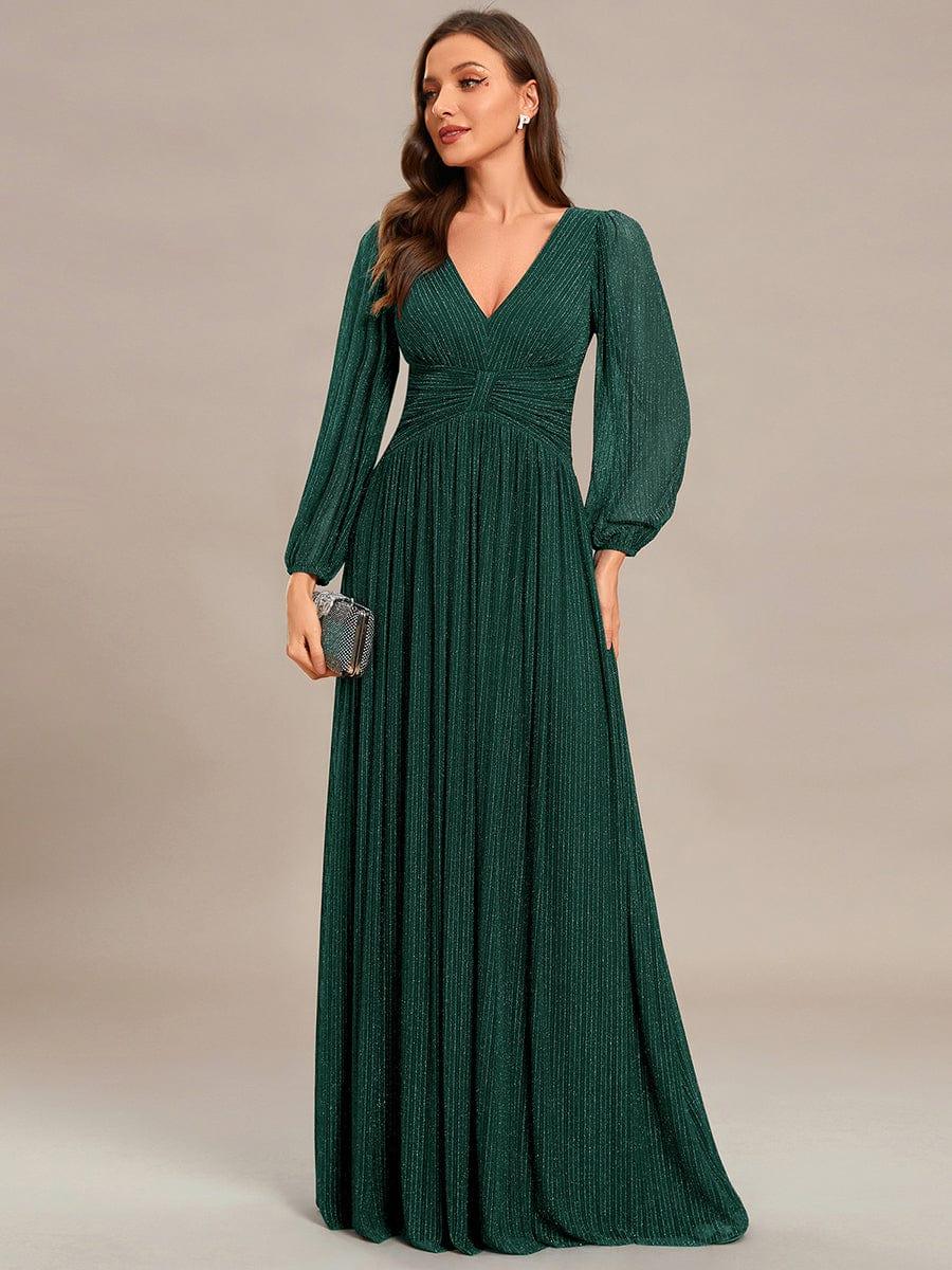 Sierra Sequin Gown - Empire Waist, Lantern Sleeve Formal Dress - photo 7