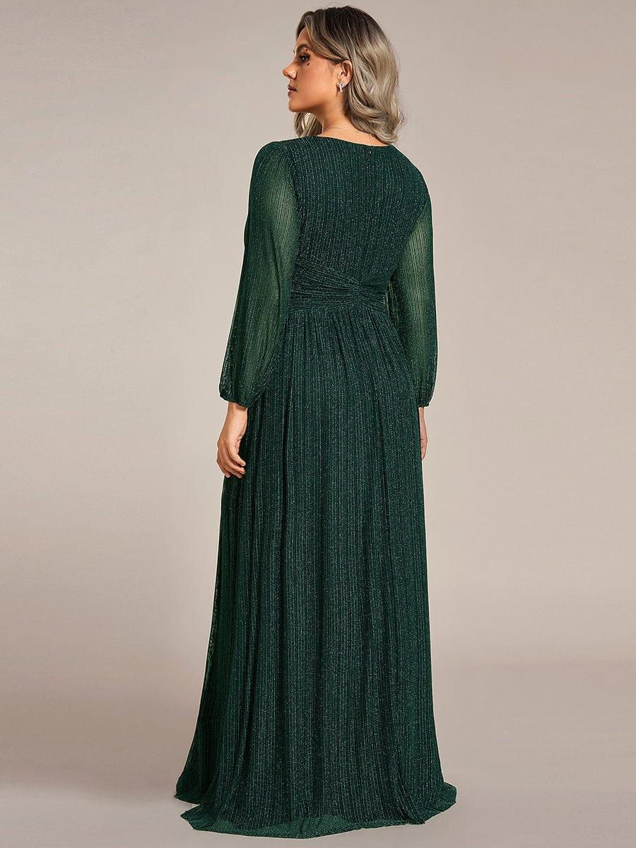 Sierra Sequin Gown - Empire Waist, Lantern Sleeve Formal Dress - photo 9