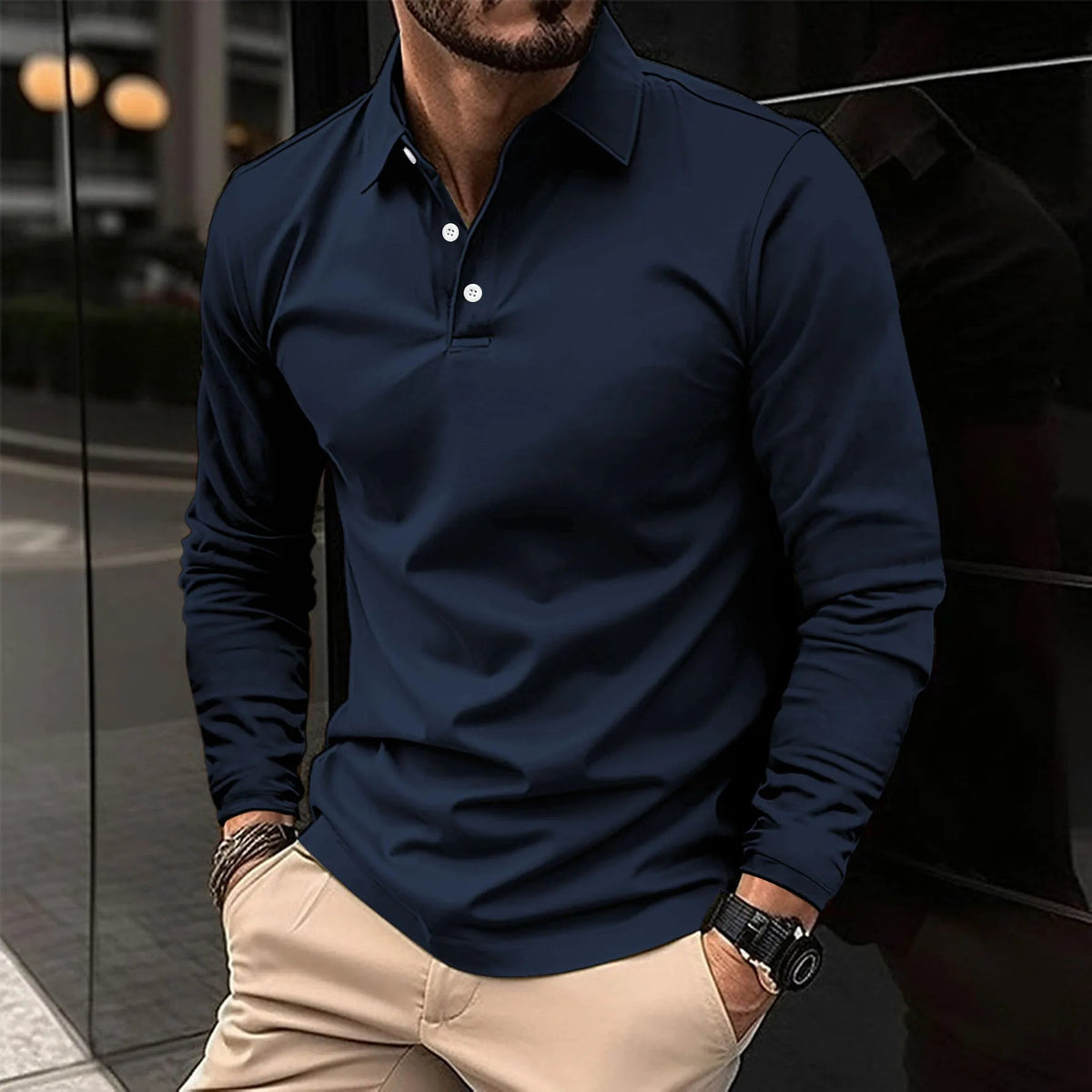 Simon Men's Long-Sleeve Polo Shirt