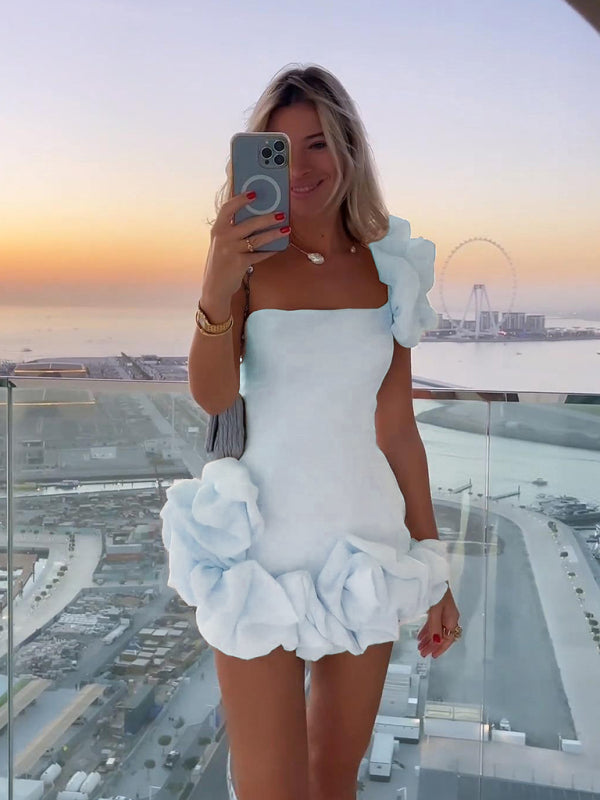 Sylvie Ruffle-Hem Party Mini Dress