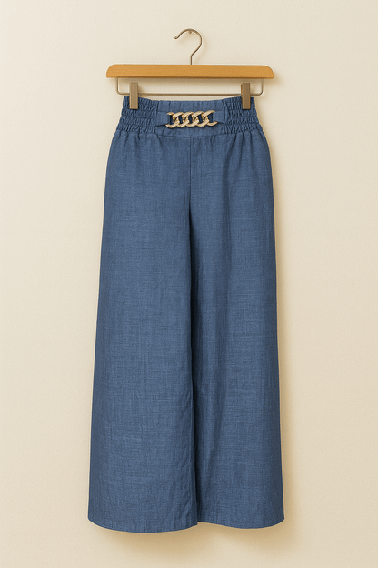 Talia Wide-Leg Trousers with Elastic Waist