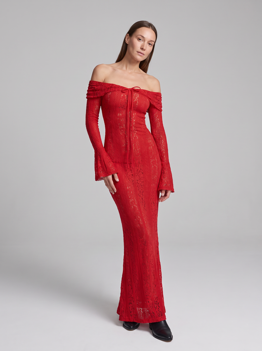 Tamsin Off-Shoulder Godet Maxi Gown