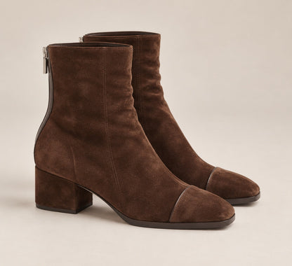 Tara Faux-Suede Slip-On Ankle Boots