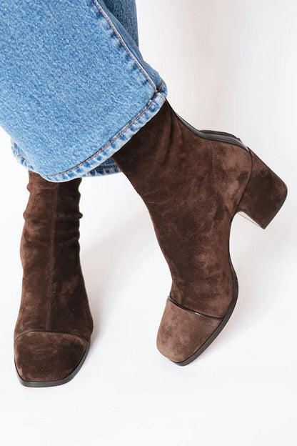 Tara Faux-Suede Slip-On Ankle Boots