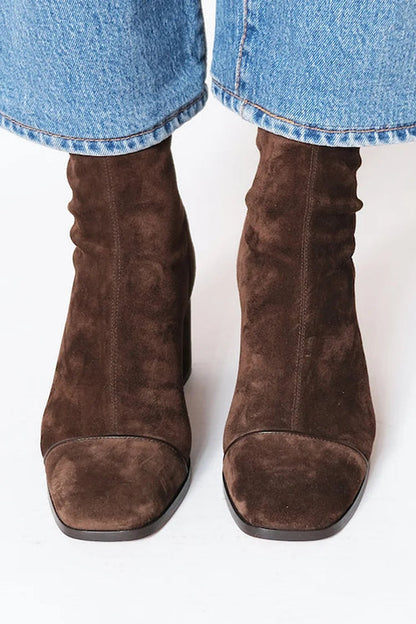 Tara Faux-Suede Slip-On Ankle Boots