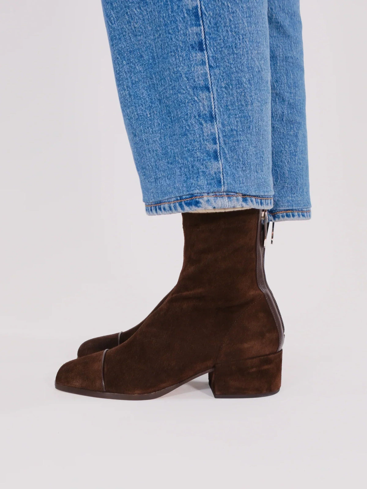 Tara Faux-Suede Slip-On Ankle Boots