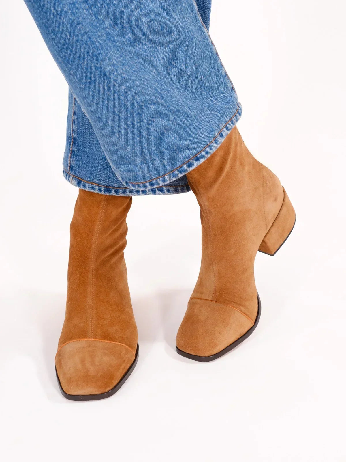 Tara Faux-Suede Slip-On Ankle Boots