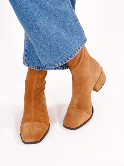 Tara Faux-Suede Slip-On Ankle Boots