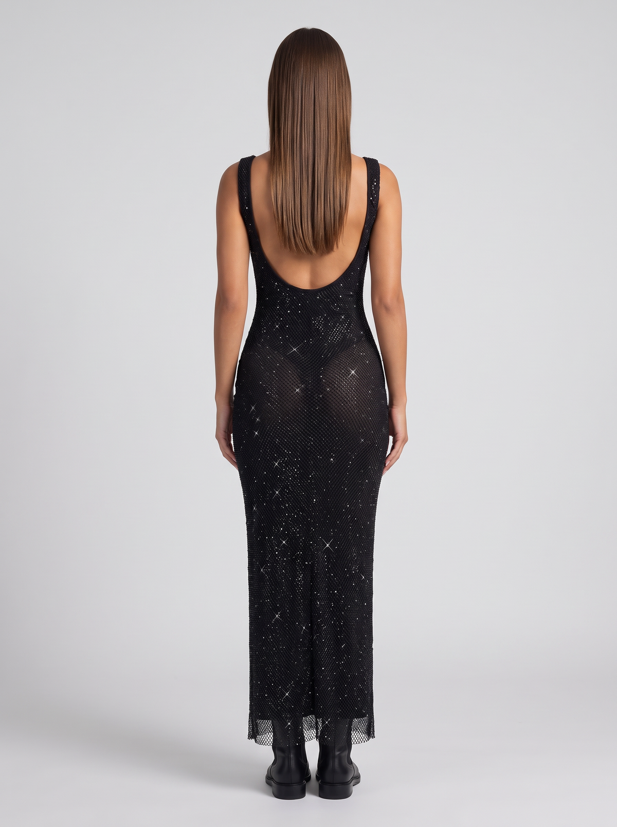 Valerie Sequin Square-Neck Gala Maxi Dress