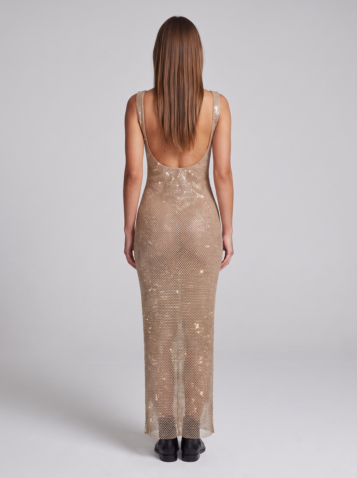 Valerie Sequin Square-Neck Gala Maxi Dress