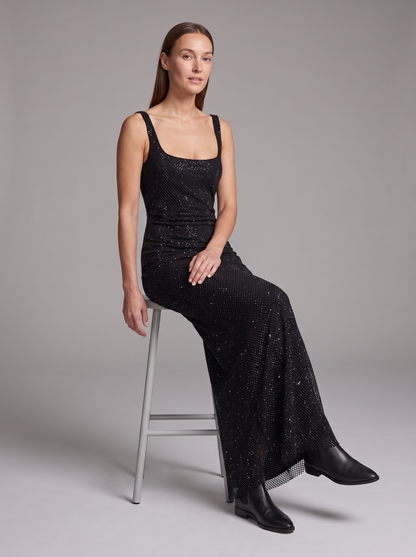 Valerie Sequin Square-Neck Gala Maxi Dress