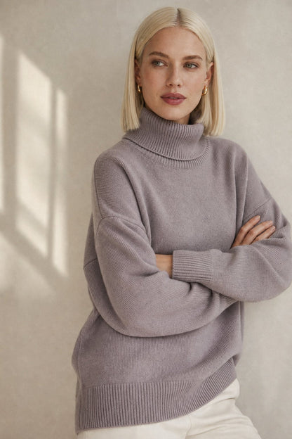 Vintage Oversized Turtleneck Sweater in Soft Wool Blend - photo 3