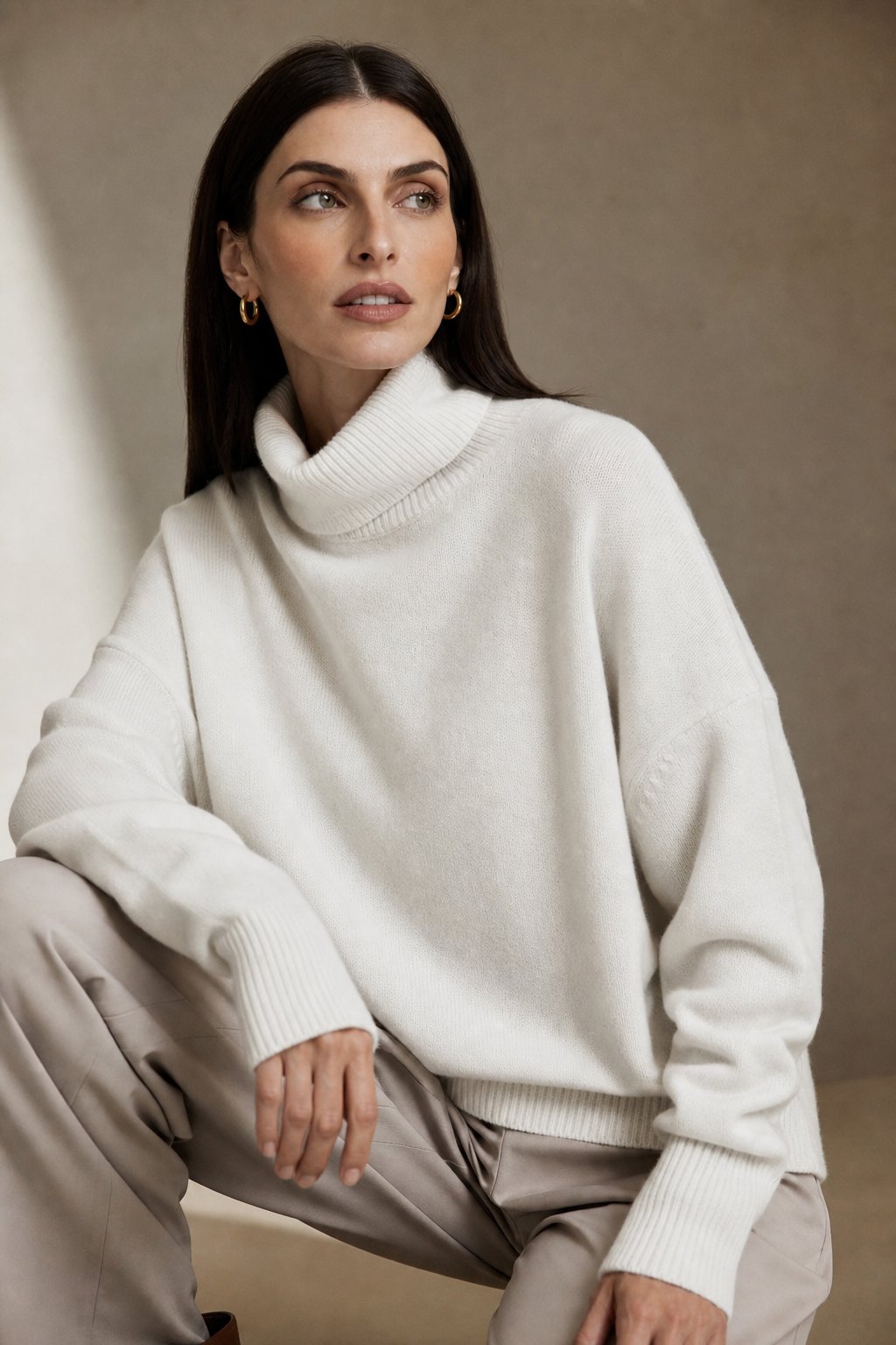 Vintage Oversized Turtleneck Sweater in Soft Wool Blend - photo 7