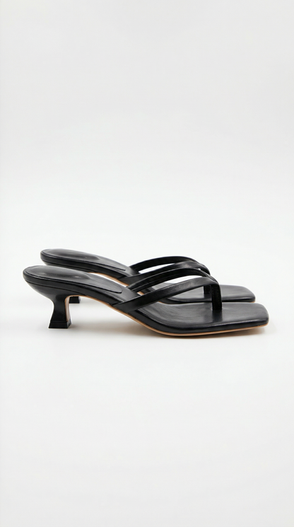 Wanda Kitten-Heel Flip-Flop Sandals
