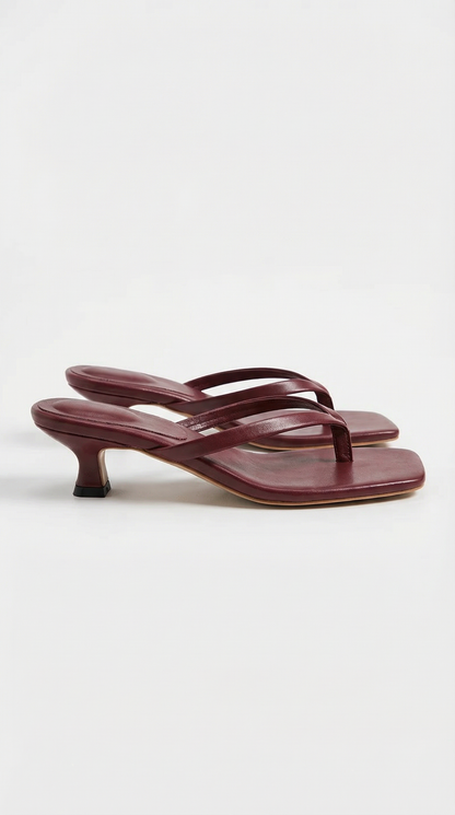 Wanda Kitten-Heel Flip-Flop Sandals