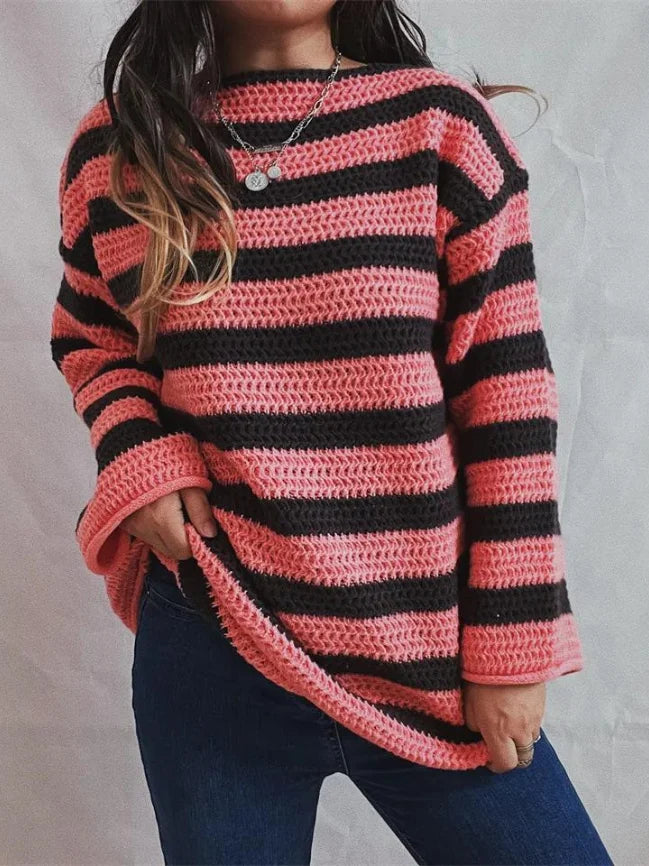 Wendy Oversized Striped Chunky Knit Jumper