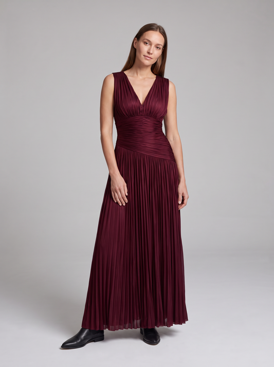 Winona Pleated Evening Maxi Dress