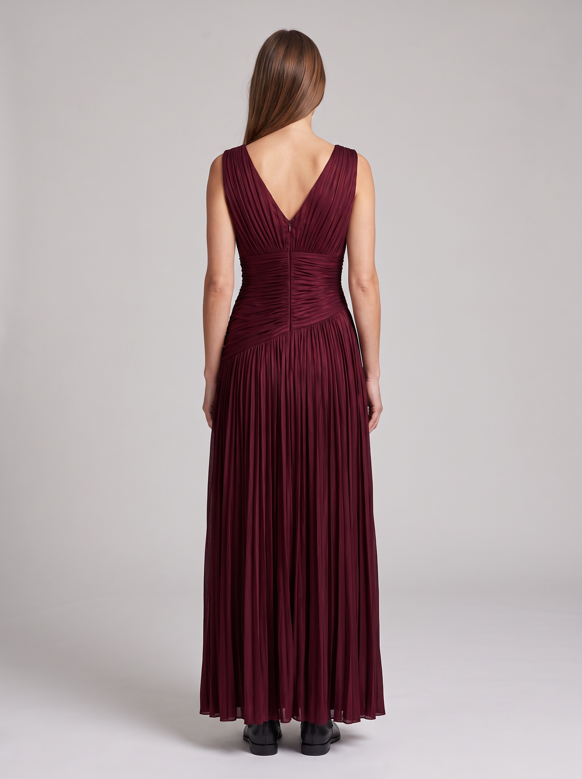 Winona Pleated Evening Maxi Dress