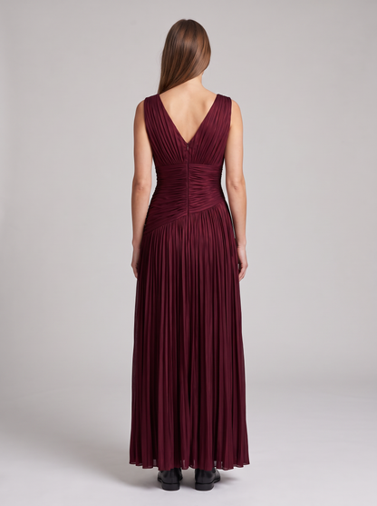 Winona Pleated Evening Maxi Dress