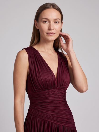 Winona Pleated Evening Maxi Dress