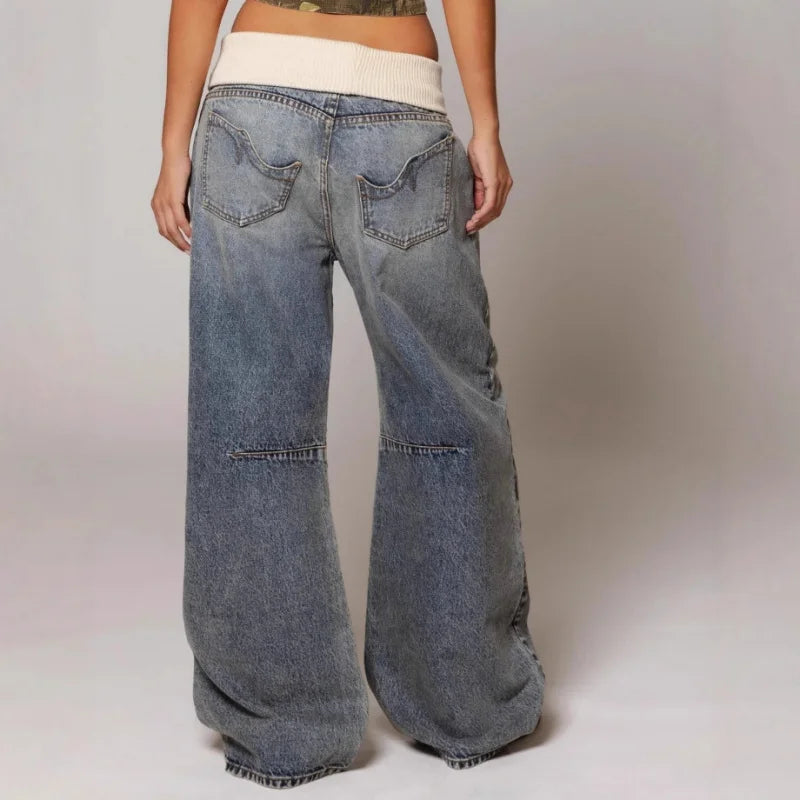 Women's Baggy Jeans with Statement Seams - photo 4