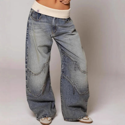 Women's Baggy Jeans with Statement Seams - photo 6