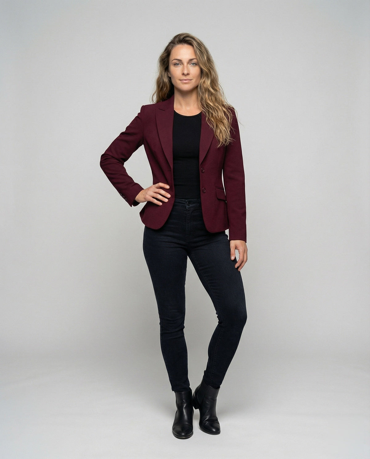 Women's Peplum Business Blazer Two-Button Notch Lapel - photo 5