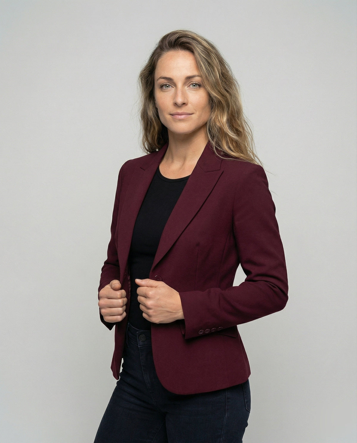 Women's Peplum Business Blazer Two-Button Notch Lapel - photo 6