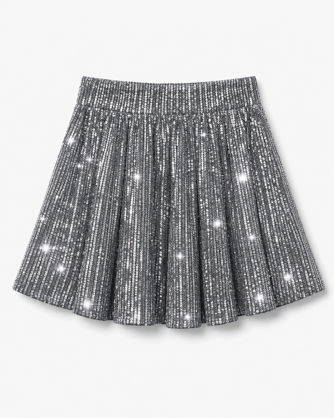 Women's High-Waisted Sequin Skirt Shorts with Flared Design - photo 1