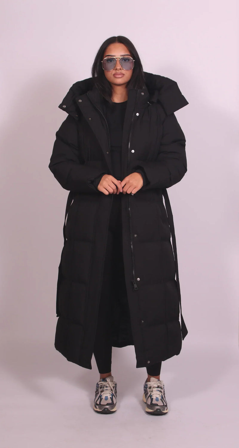 Yara Long Quilted Hooded Winter Coat