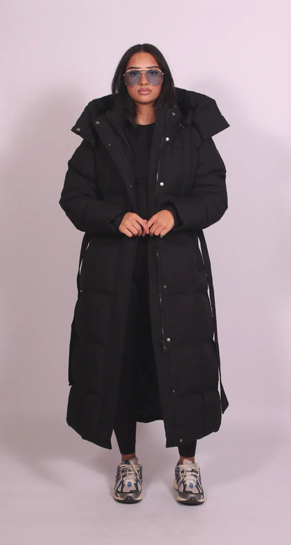 Yara Long Quilted Hooded Winter Coat