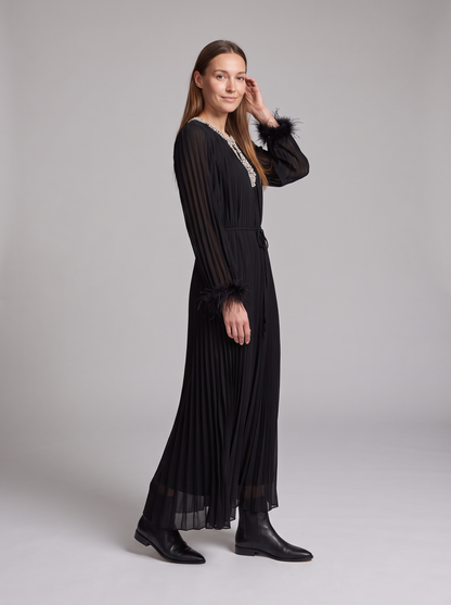 Yasmin Feather Maxi Dress