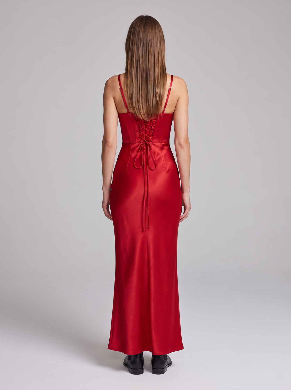 Zara Corset Lace-Up Maxi Dress