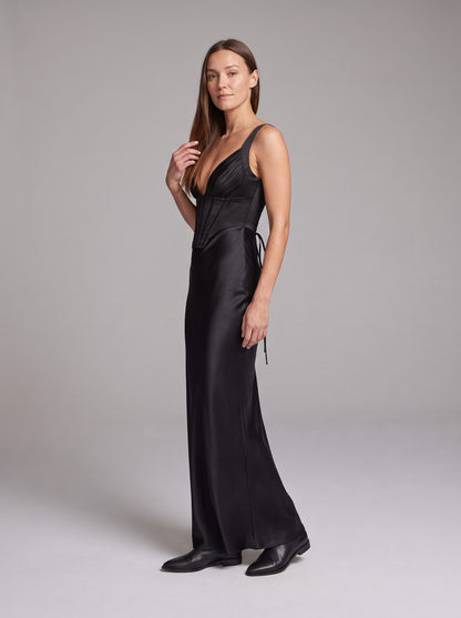 Zara Corset Lace-Up Maxi Dress