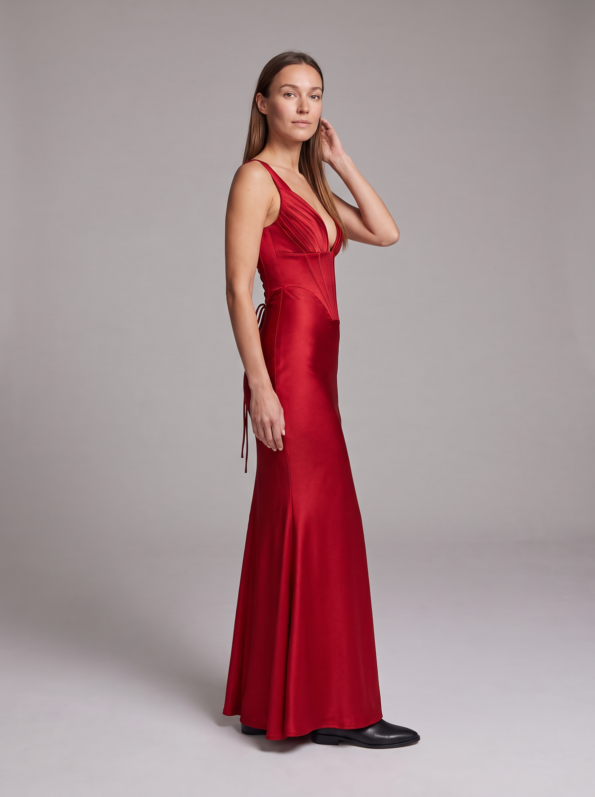 Zara Corset Lace-Up Maxi Dress