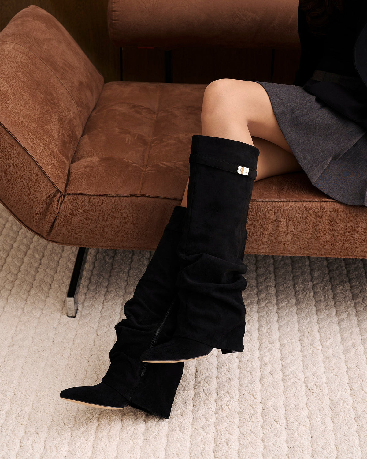 Zinnia Fold-Over Knee-High Boots