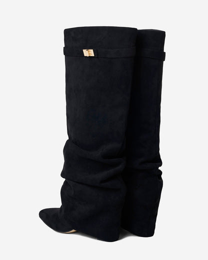 Zinnia Fold-Over Knee-High Boots