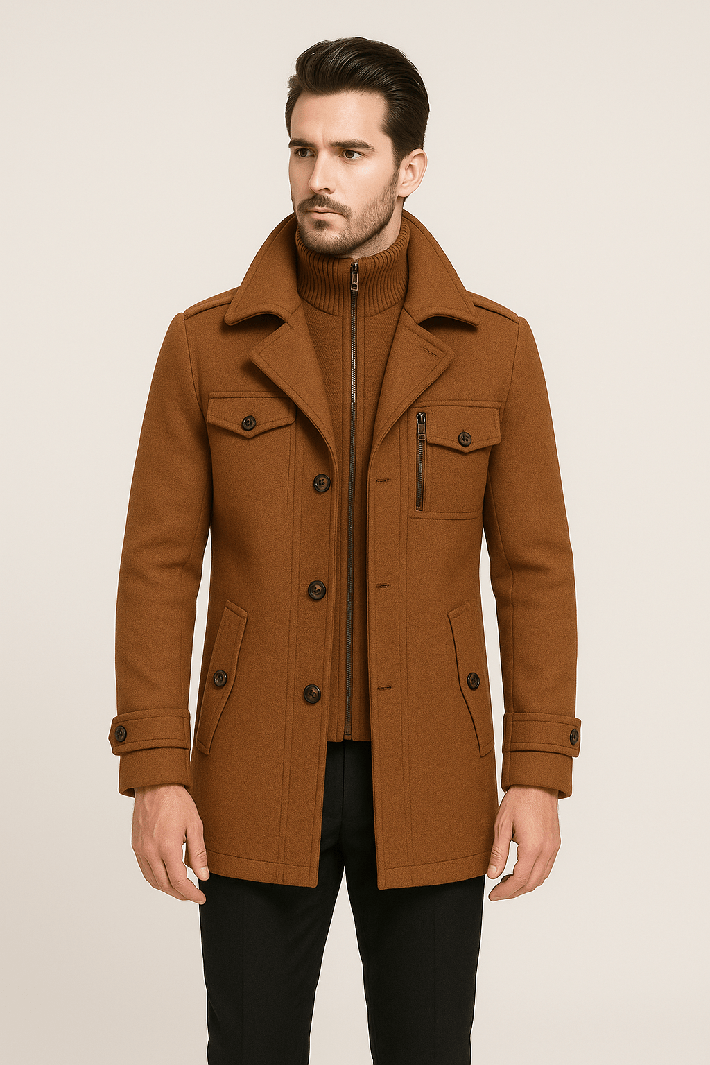 Double-Layer Insulated Coat for Cold Weather Warmth - Photo 5