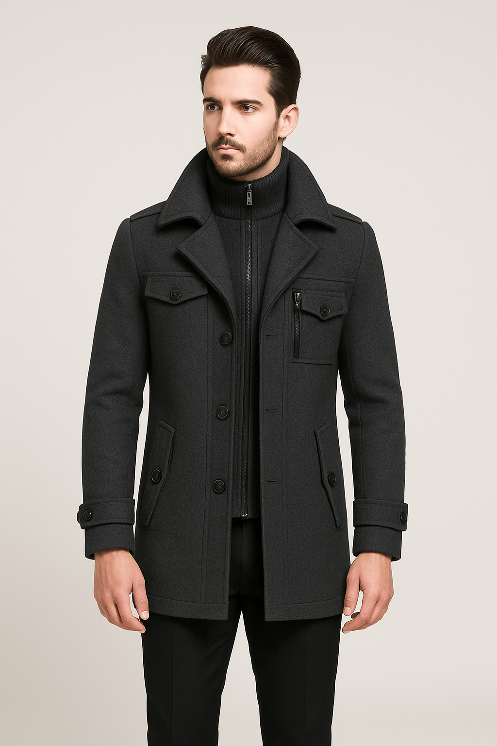 Double-Layer Insulated Coat for Cold Weather Warmth - Photo 3