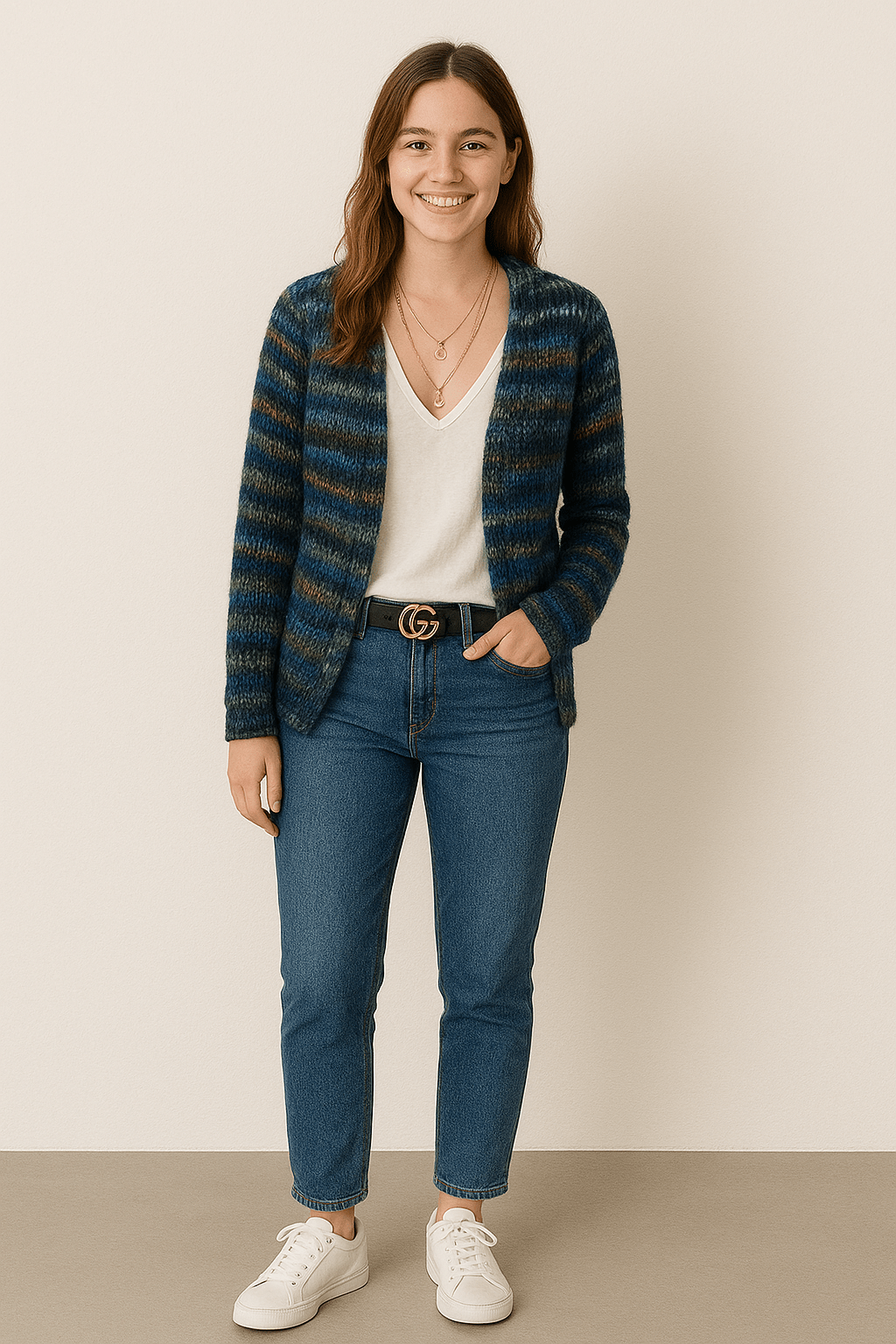 Multicolor Knit Cardigan for Cozy Casual Everyday Layering - Photo 4