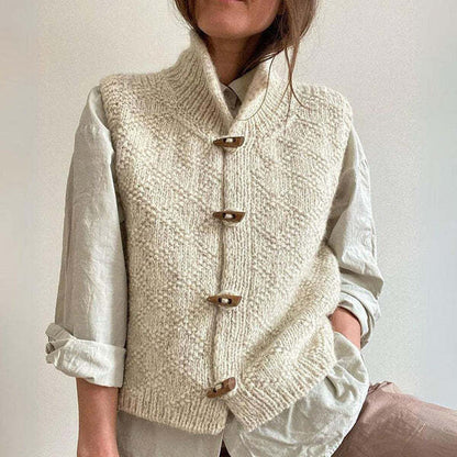 Knit Vest with Stand Collar for Layered Everyday Style - Photo 1