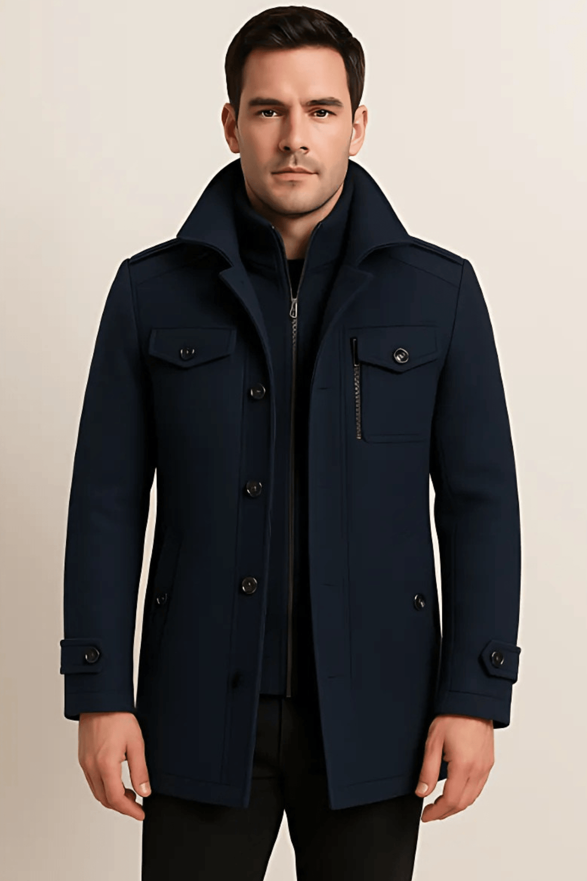 Structured Mid-Length Winter Coat for Everyday Wear - Photo 9