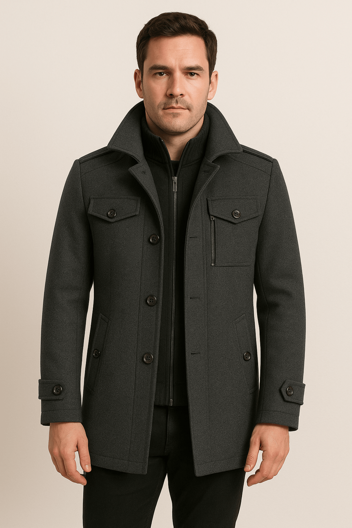 Structured Mid-Length Winter Coat for Everyday Wear - Photo 5