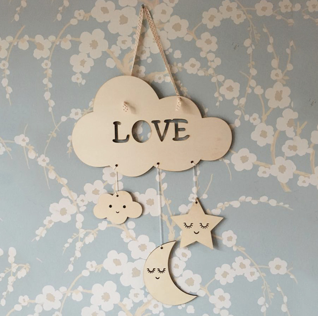 Cloud moon and stars sign
