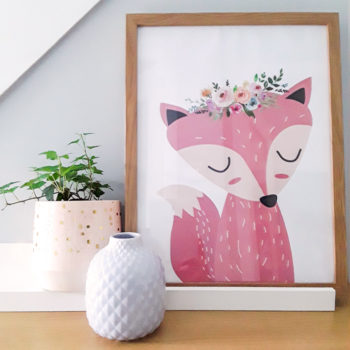Cute Fox Baby Room Art Print